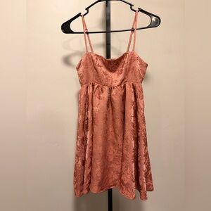 Altar'd State Rich Terracotta Mini Floral Dress